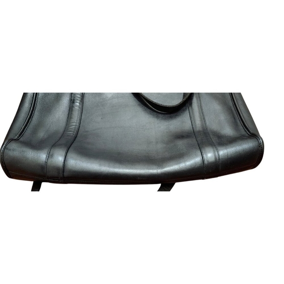 Coach Rare Vintage Black Leather Briefcase Laptop Bag Attache Tote Made In USA - Picture 5 of 16
